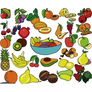 +50 Food, Vegetables Embroidery Designs Pack