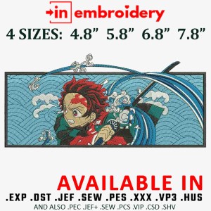 Tanjiro Demon Slayer Embroidery Design 4 Sizes