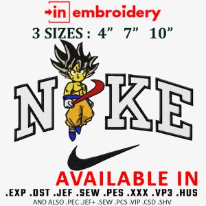 Goku Boy Embroidery Design 3 Sizes