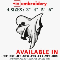 Ghost Flex Halloween Embroidery Design 4 Sizes