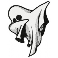 Ghost Flex Halloween Embroidery Design 4 Sizes