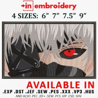 TOKYO GHOUL EYES FRAME Embroidery Design 4 Sizes