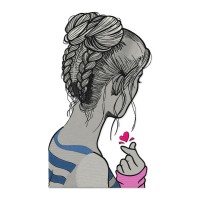 Girl Heart Love Embroidery Design 6 Variations Free Download