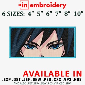 Giyu Eyes Rectangle Embroidery Design 6 Sizes