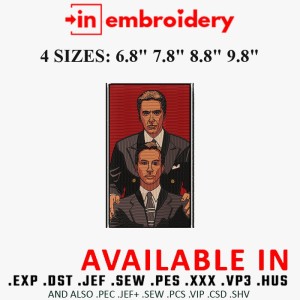 Godfather Michael and Fredo Corleone Embroidery Design 4 Sizes Godfather Michael and Fredo Corleone Embroidery Design 4 Sizes