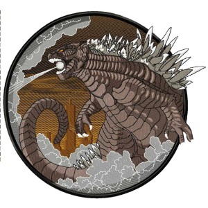 GODZILLA Dragon Embroidery Design 2 Sizes