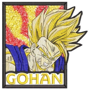 Gohan Super Saiyan Embroidery Design 3 Sizes