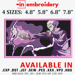 SATORU GOJO Purple Embroidery Design 4 Sizes