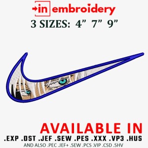 Swoosh x Gojo Blue Eyes Embroidery Design 3 Sizes