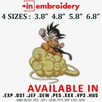 Baby Goku Saiyan Embroidery Design 4 Sizes