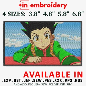 Gon Boxed Embroidery Design 4 Sizes