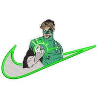 Swoosh GREEN LANTERN Embroidery Design 4 Sizes