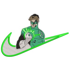 Swoosh GREEN LANTERN Embroidery Design 4 Sizes