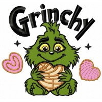 Baby Grinchy Embroidery Design 5 Sizes