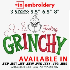 Baby Grinchy Embroidery Design 5 Sizes