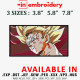 Goku Super Saiyan Embroidery Design 3 Sizes