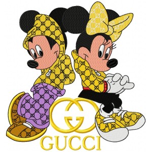 Guci Couple Mouse Embroidery Design 3 Sizes