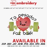 Gym Workout Animals Embroidery Designs 12 Sizes