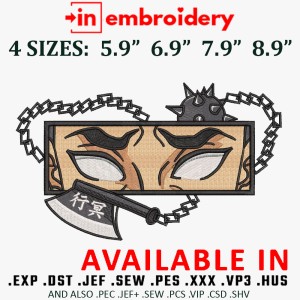 Gyomei Eyes Embroidery Design 4 Sizes Gyomei Eyes Embroidery Design 4 Sizes