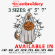 Autumn Ghost with Pumpkin Halloween Embroidery Design 3 Sizes