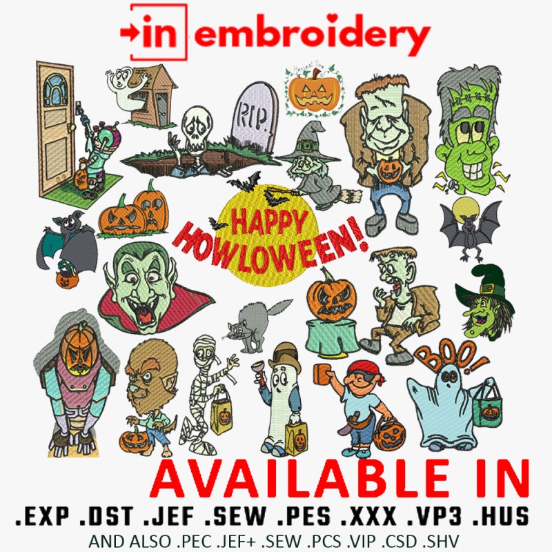 +99 Halloween Embroidery Designs Collection