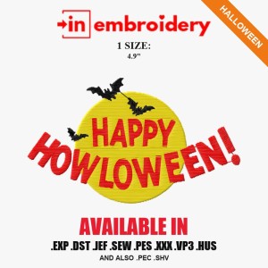 Happy Howloween Halloween Embroidery Design – 1 Size