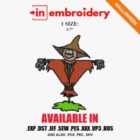 Scarecrow Halloween Embroidery Design – 1 Size