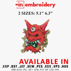 Hannya Oni Mask Japanese Embroidery Design 2 Sizes Hannya Oni Mask Japanese Embroidery Design 2 Sizes