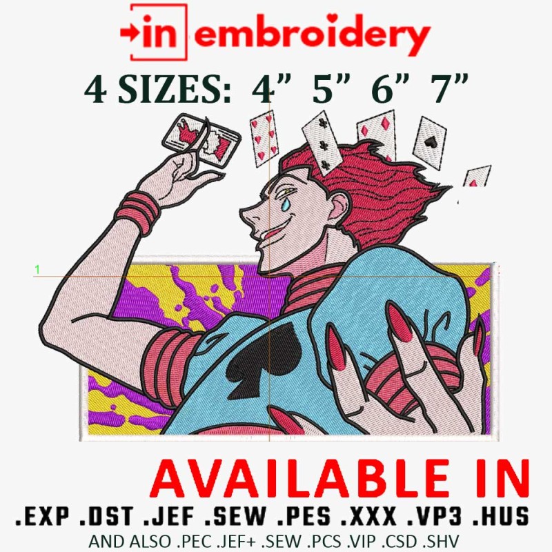 Hisoka Cards Embroidery Design 4 Sizes