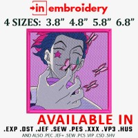Hisoka Pink Butterflies Embroidery Design 4 Sizes