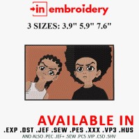 Huey and Riley Boondocks Cartoon Embroidery Design 3 Sizes
