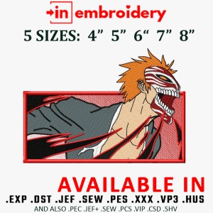 Ichigo Kurosaki Embroidery Design 5 Sizes