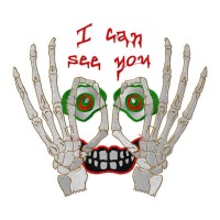 I Can See You Skeleton Hands Embroidery Design – 1 Size