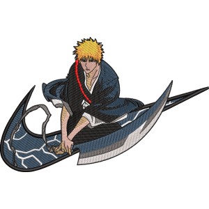 ichigo kurosaki X Swoosh Embroidery Design 4 Sizes