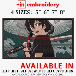 Mikasa Ackerman Embroidery Design 4 Sizes