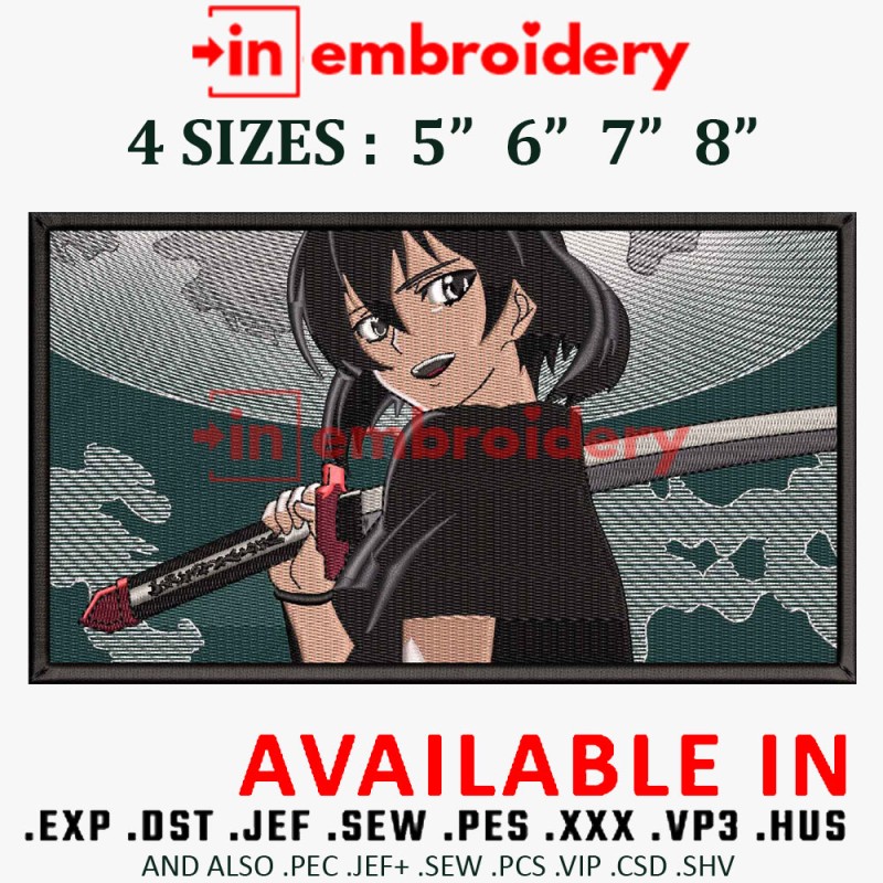 Mikasa Ackerman Embroidery Design 4 Sizes