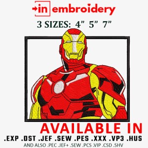 Iron Man Box Embroidery Design 3 Sizes
