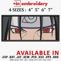 Itachi Eyes Embroidery Design 4 Sizes