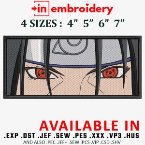 Itachi Eyes Embroidery Design 4 Sizes