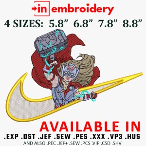 Swoosh x Jane Foster Thor Embroidery Design 4 Sizes