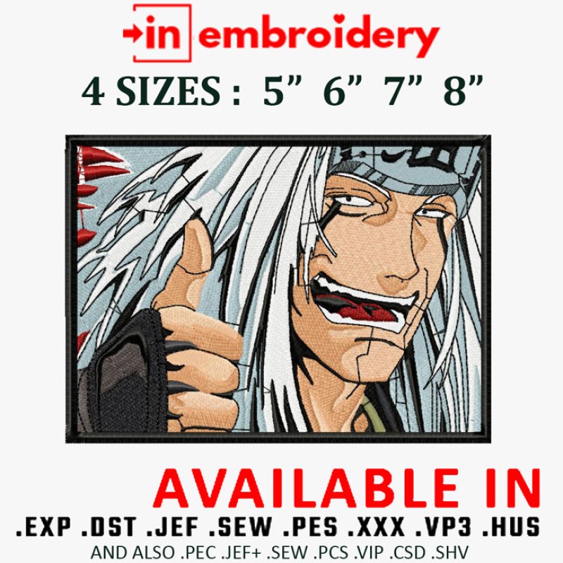 Jiraiya Thumbs Up Embroidery Design 4 Sizes