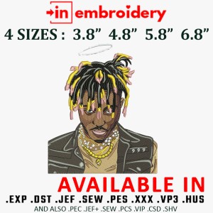 Juice Wrld Rapper Embroidery Design 4 Sizes