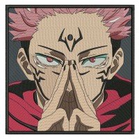 Jujutsu Kaisen Sukuna Pose Box Embroidery Design 4 Sizes