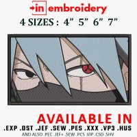 Kakashi Embroidery Design 4 Sizes