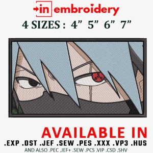 Kakashi Embroidery Design 4 Sizes