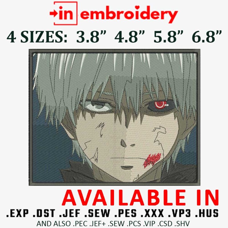 Kaneki EYES FRAME Embroidery Design 4 Sizes