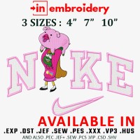 Pig Girl Embroidery Design 3 Sizes