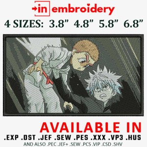 Killua zoldyck Rectangle Embroidery Design 4 Sizes