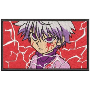 Killua Red Rectangle Embroidery Design 5 Sizes