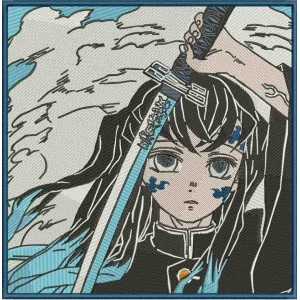 Kimetsu Sword Embroidery Design 4 Sizes